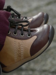 Mes premières chaussures (Photo des premières Kickers de ma fille. 2 tons de marrons)