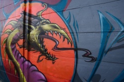 L'attaque du dragon (Photo d'un graffiti issu d'une série prise à Soisy-sur-Seine (91))